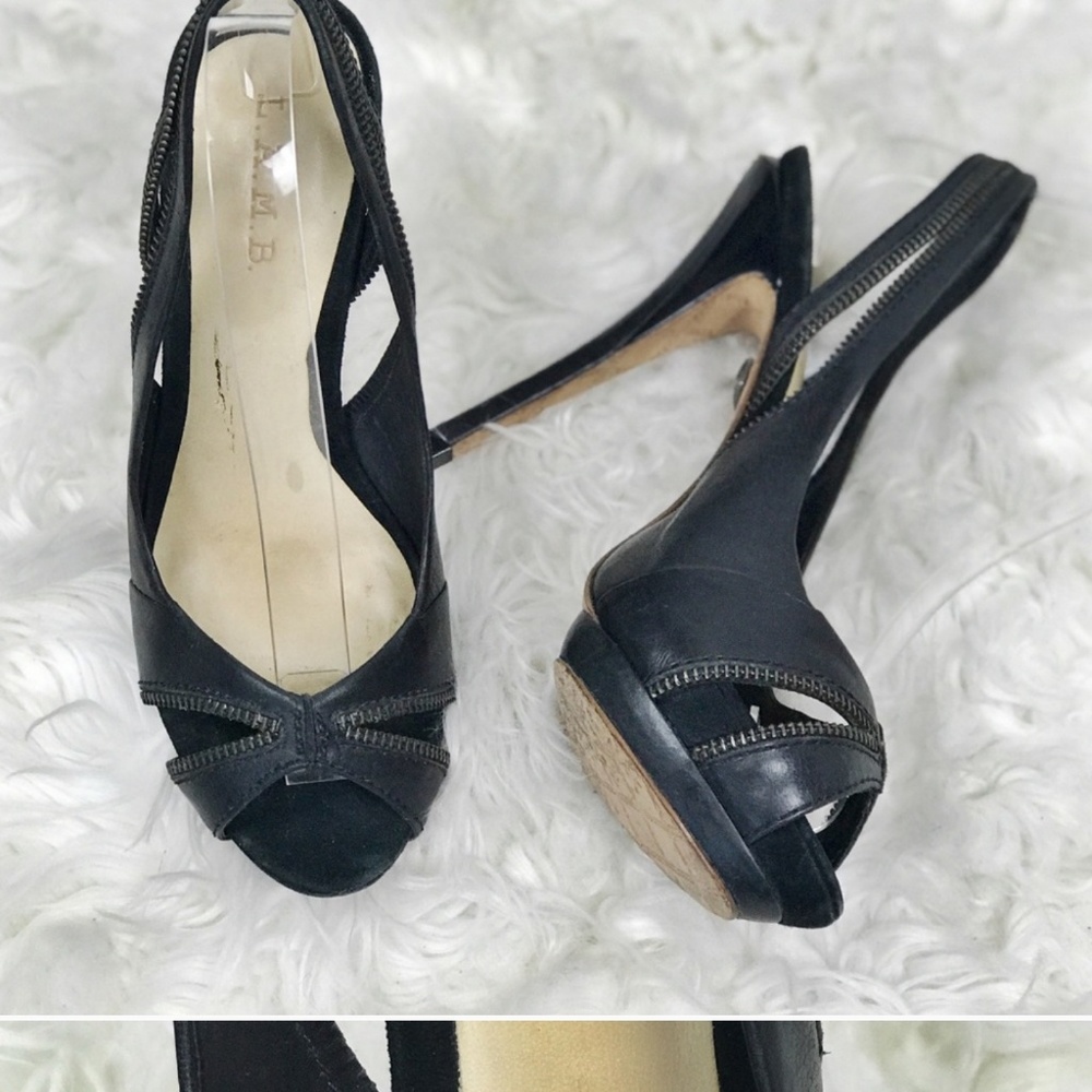 MOVING! MAKE OFFER! L.A.M.B Dawna black slingbacks - Picture 7 of 7